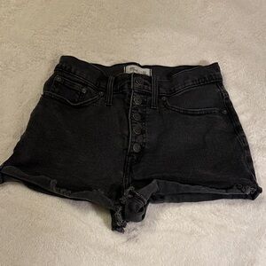 Madewell Dark Jean Shorts with Button Fly